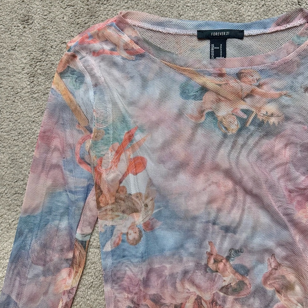 Long sleeve angel mesh top